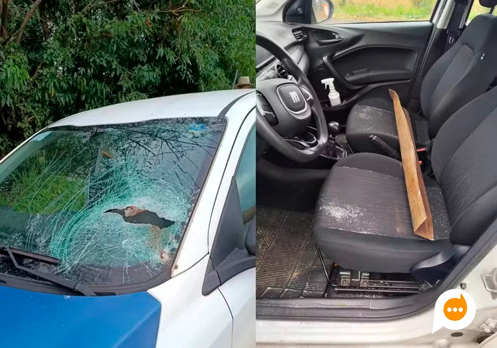 Barra de ferro perfurou o para-brisa do carro durante trajeto na PR-323, em Jussara.