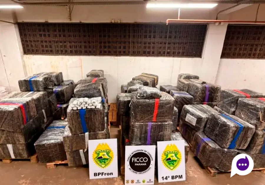 Apreensão de mais de 4,2 toneladas de drogas é realizada na BR-277 em Santa Terezinha de Itaipu.