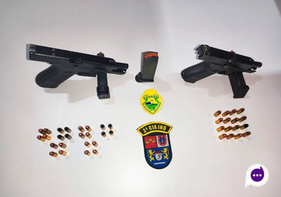 Policiais apreendem duas pistolas municiadas durante abordagem em Santa Cruz de Monte Castelo