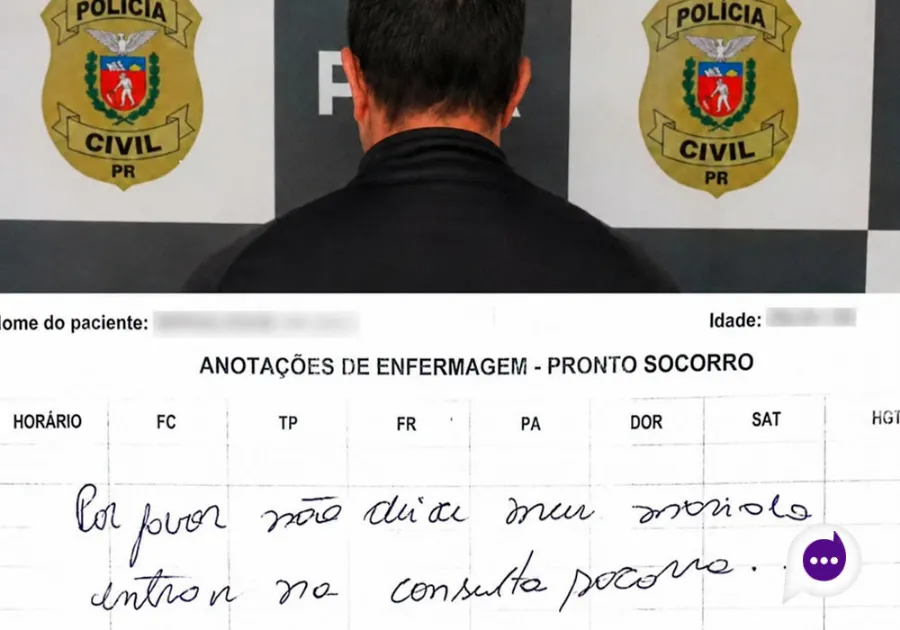 Paciente usa prontuário médico para pedir socorro em Ibiporã e agressor acaba detido