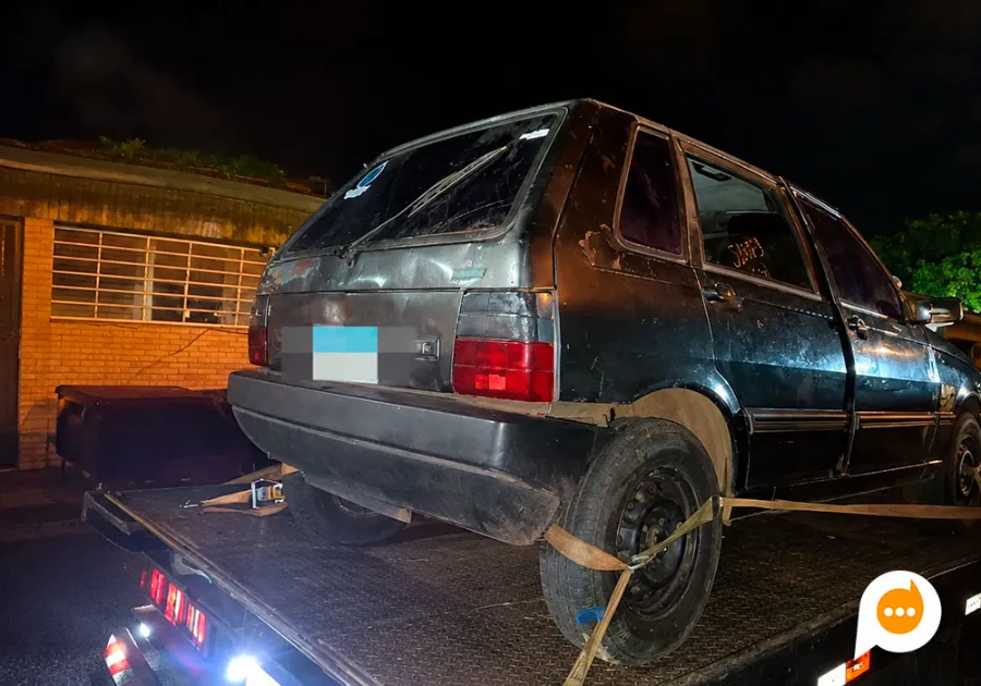 Veículo furtado em Porto Rico é localizado sem as rodas em Amaporã