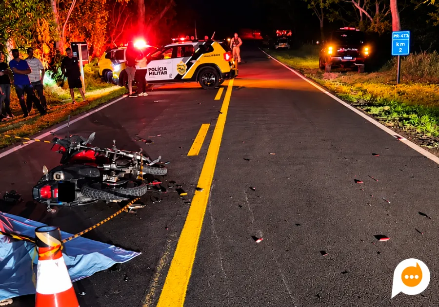 Colisão entre motocicleta e trator resulta em morte na PR-478 em Porto Rico